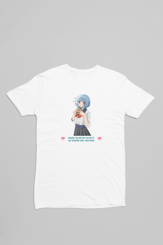 Cute Anime Girl T-shirt hvid T-shirt