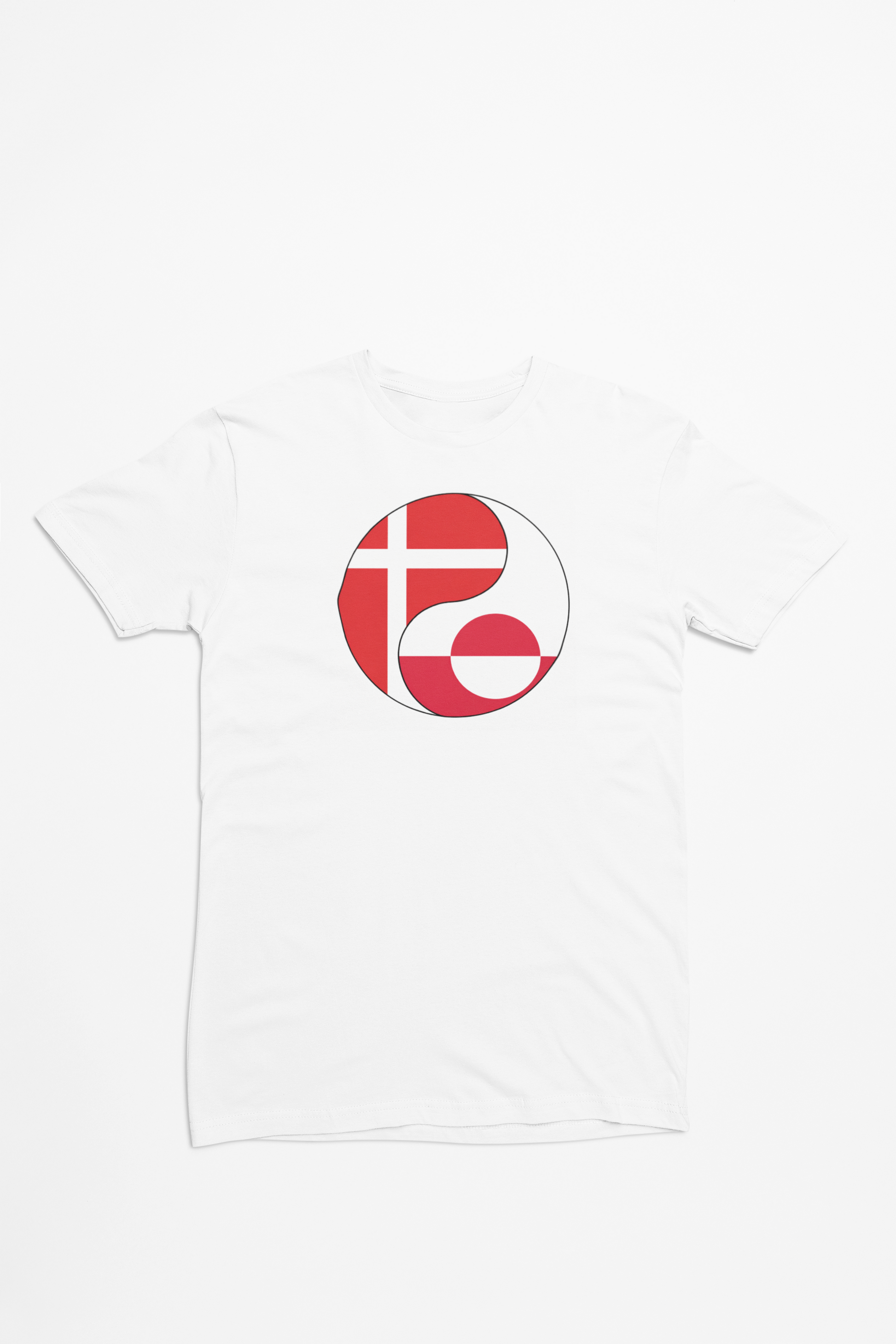 Grønlandsk og Dansk flag yin og yang - T-shirt
