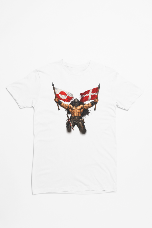 Grønland x Danmark - hvid T-shirt - Coolshirts.dk