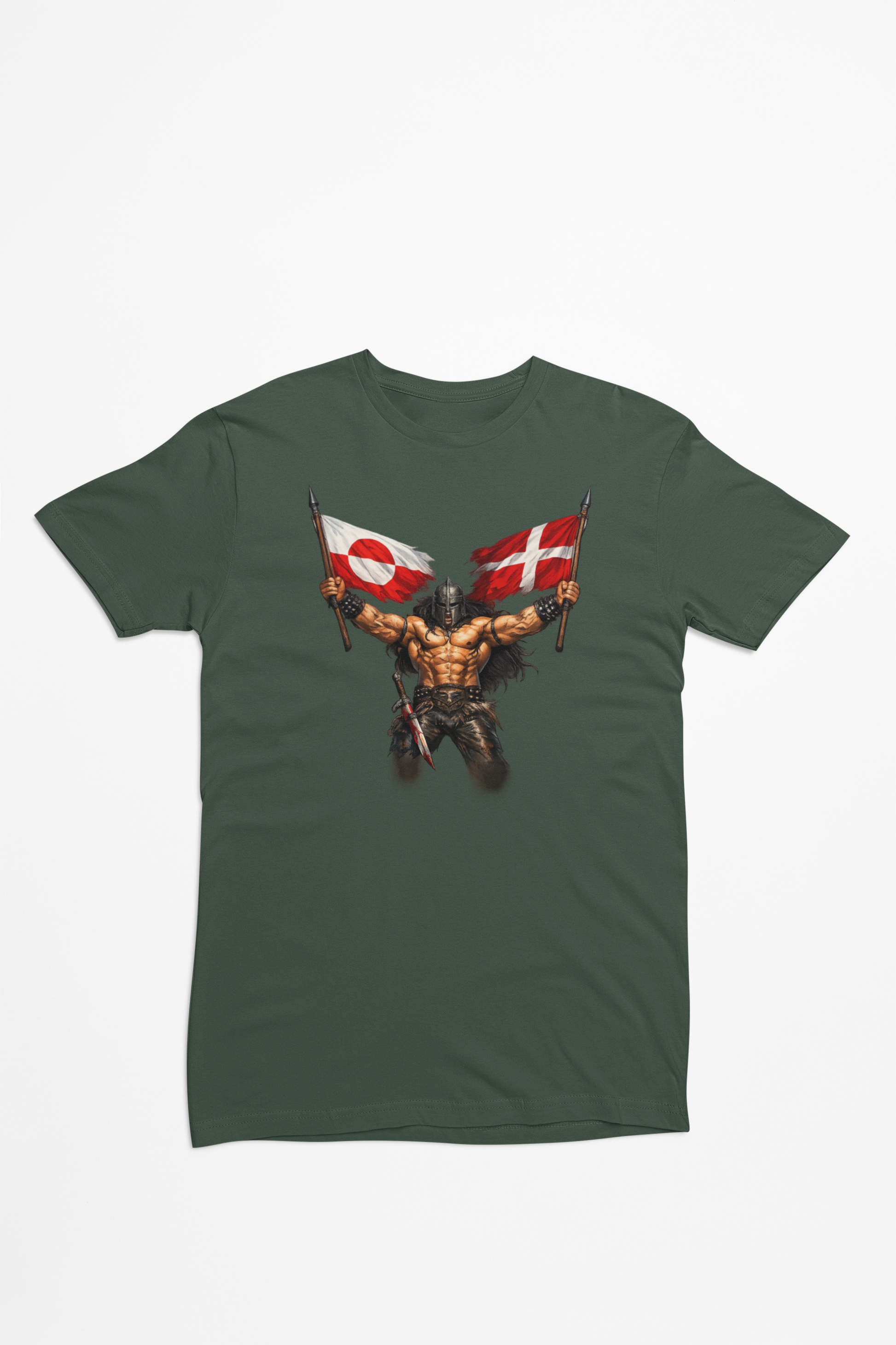 Grønland x Danmark - grøn T-shirt - Coolshirts.dk