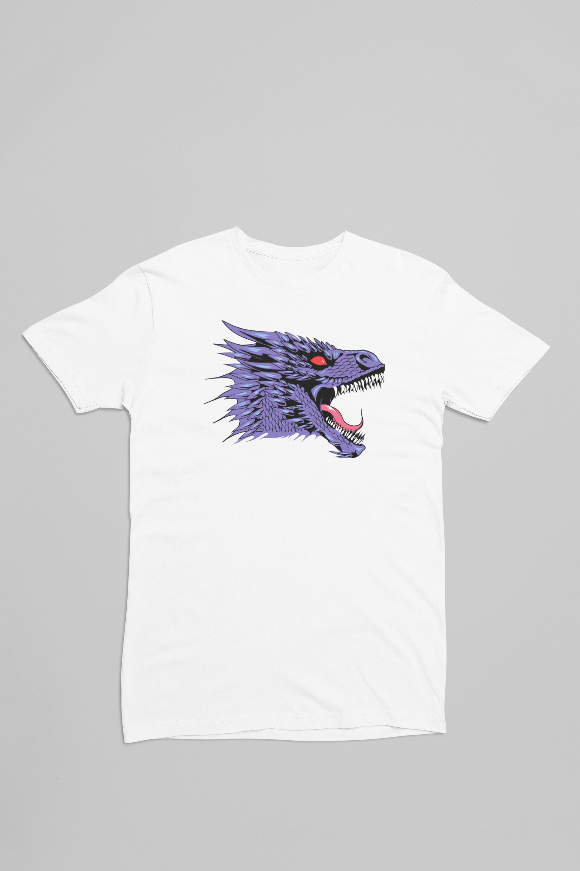 Hvid t-shirt med Dragehoved