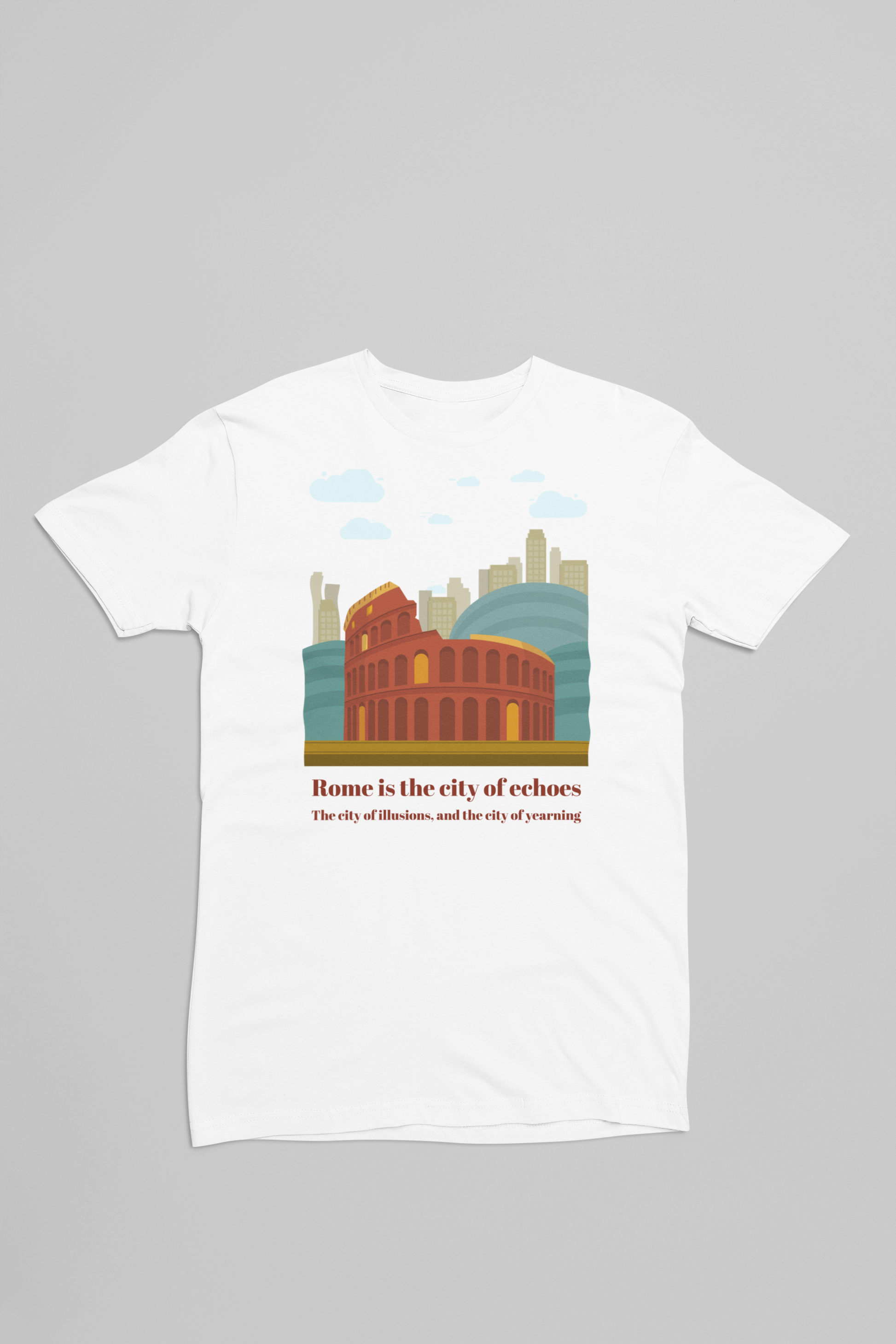 Hvid t-shirt med Colosseum i Rom Italien