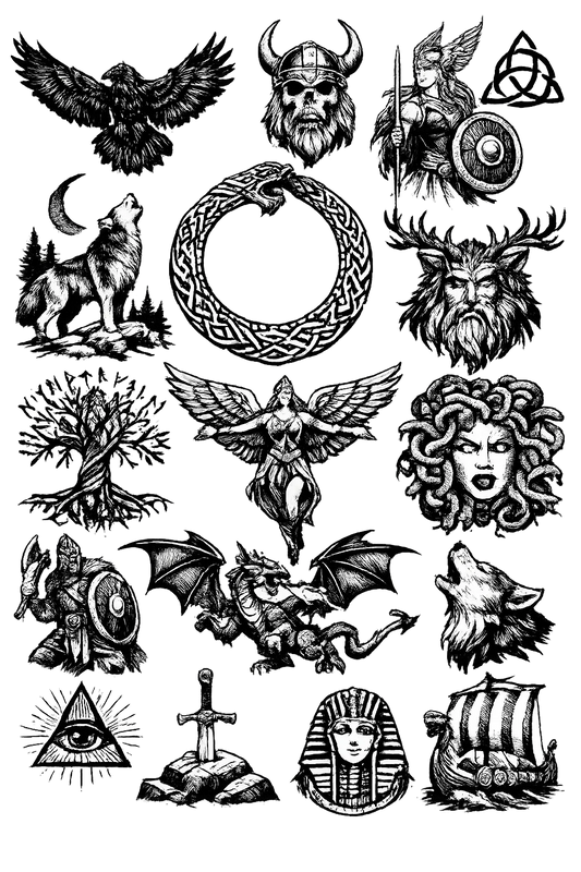 Mytologiske motiver - Midlertige tatoveringer