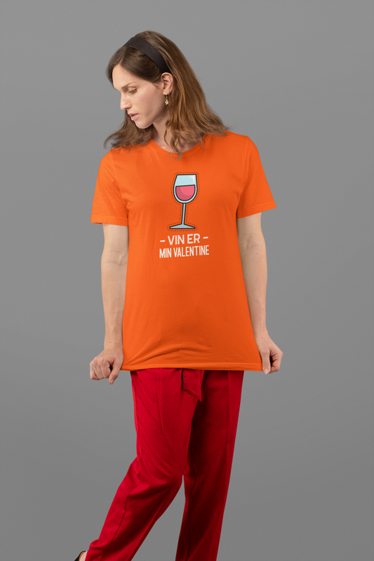 Vin er min valentine orange T-shirt