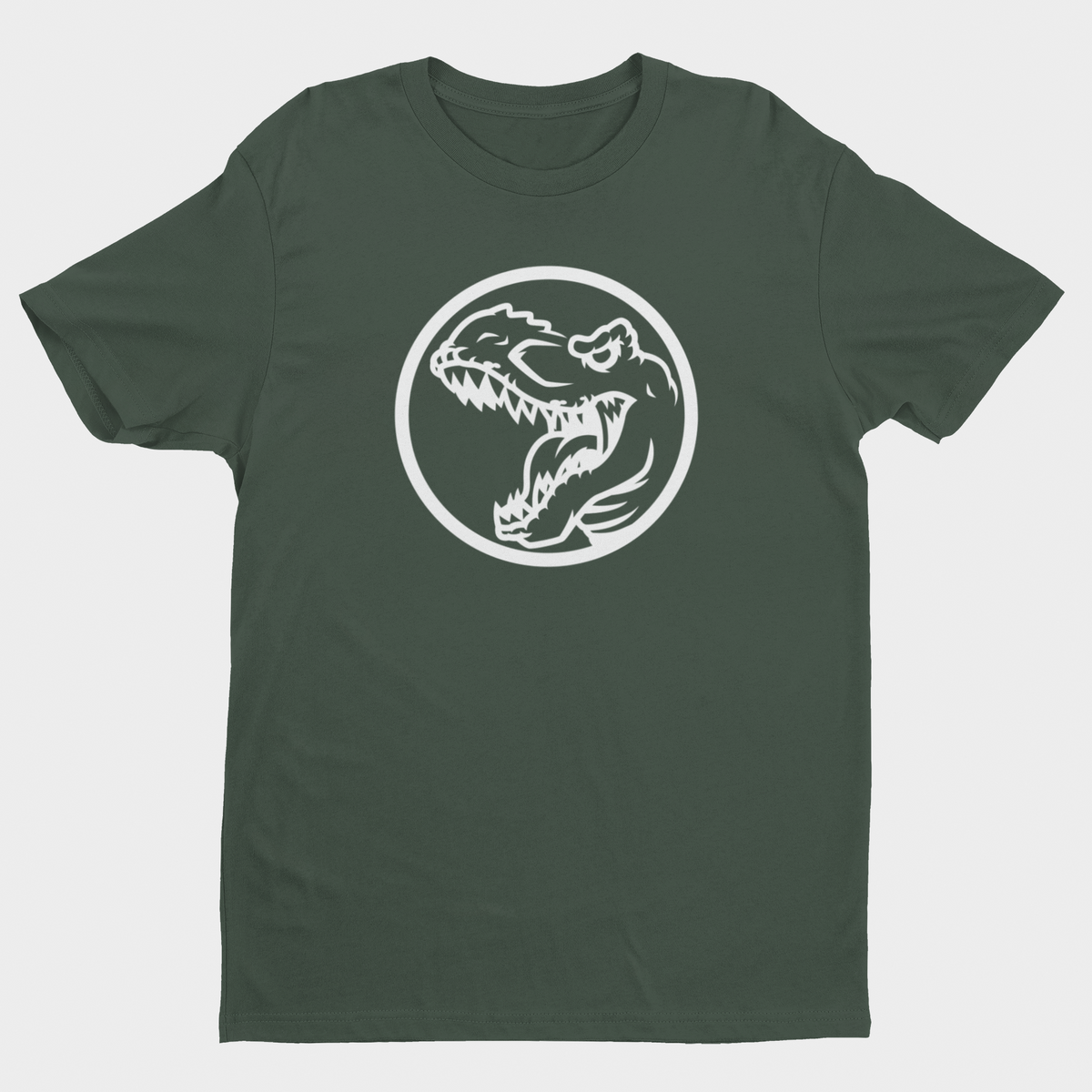 T-Rex T-shirt grøn – Et råt dinosaurmotiv med masser af attitude