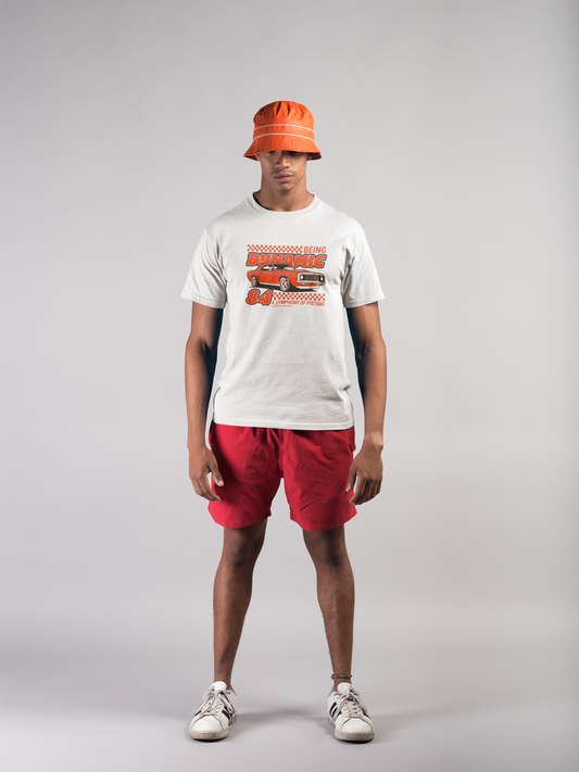 Orange Vintage Mustang bil - T-shirt - Coolshirts.dk