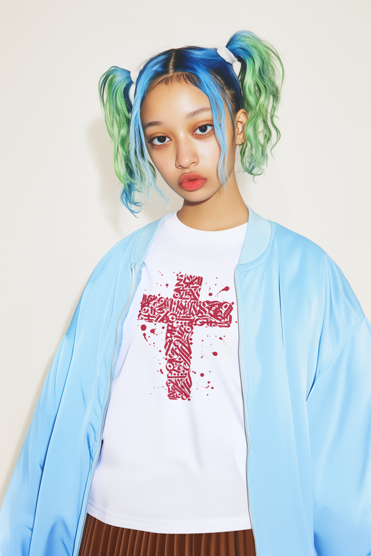 Graffiti Kors - T-shirt - Coolshirts.dk