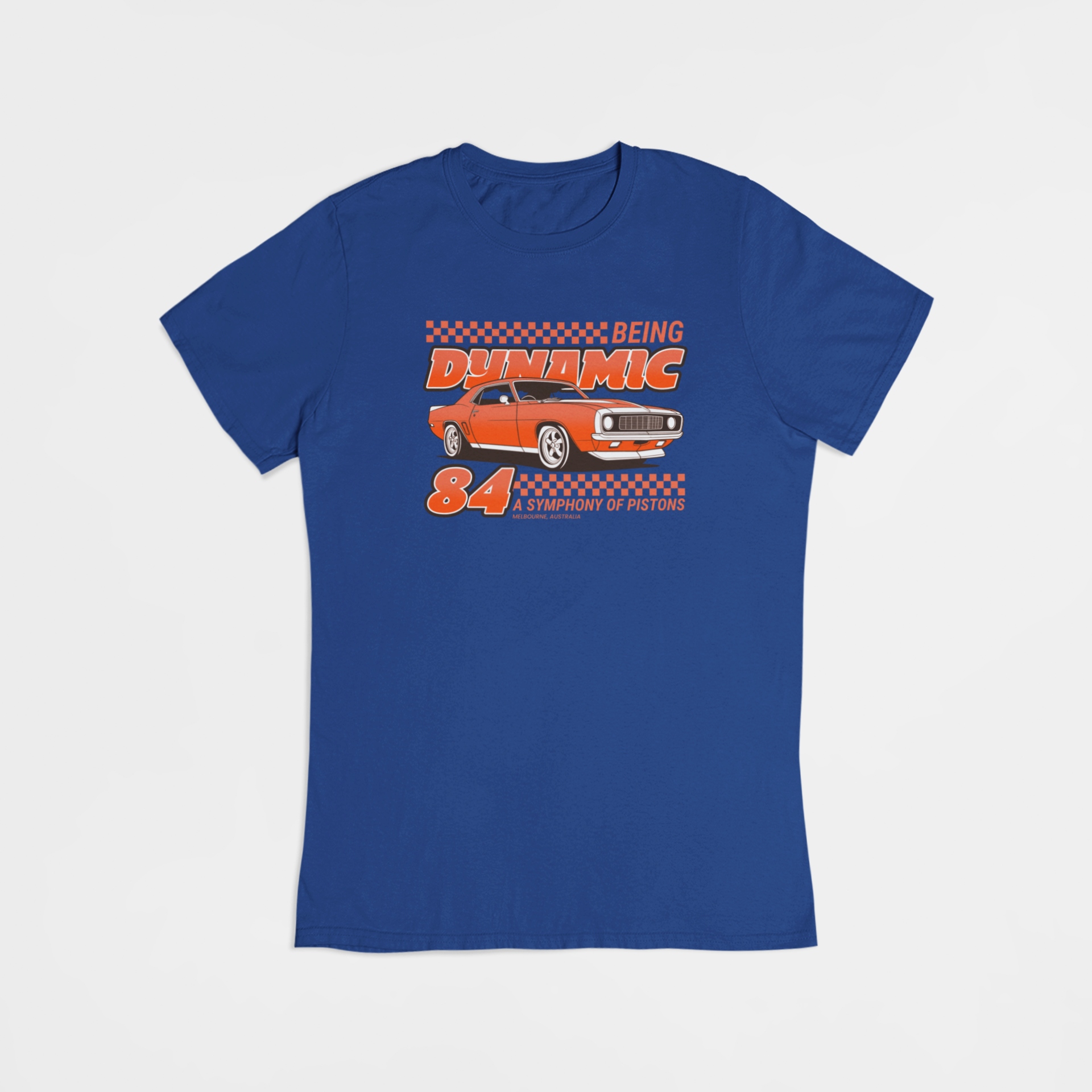 Orange Vintage Mustang bil - T-shirt - Coolshirts.dk