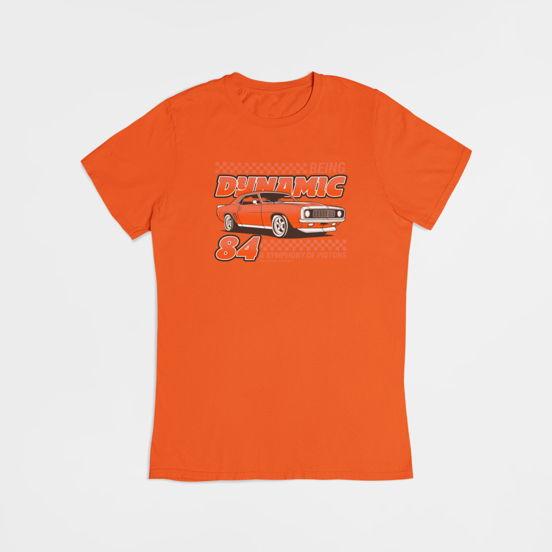 Orange Vintage Mustang bil - T-shirt - Coolshirts.dk