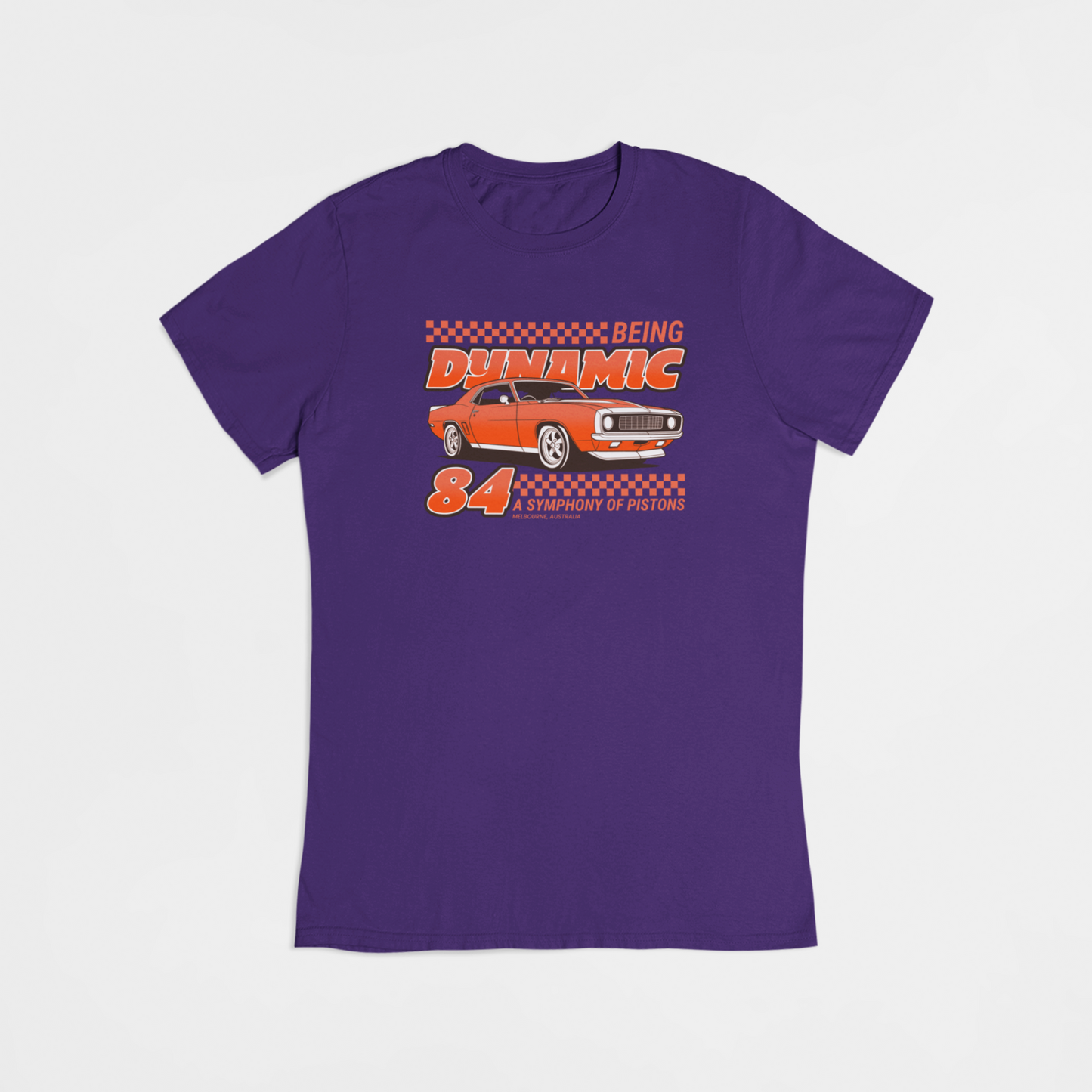 Orange Vintage Mustang bil - T-shirt - Coolshirts.dk