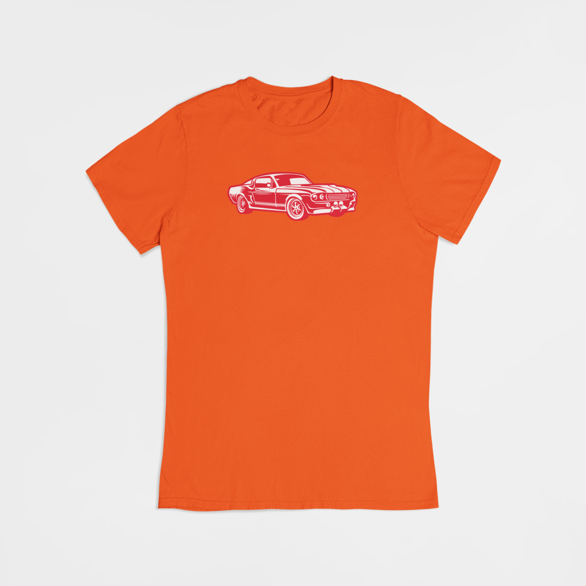 Rød Vintage Mustang bil - T-shirt - Coolshirts.dk