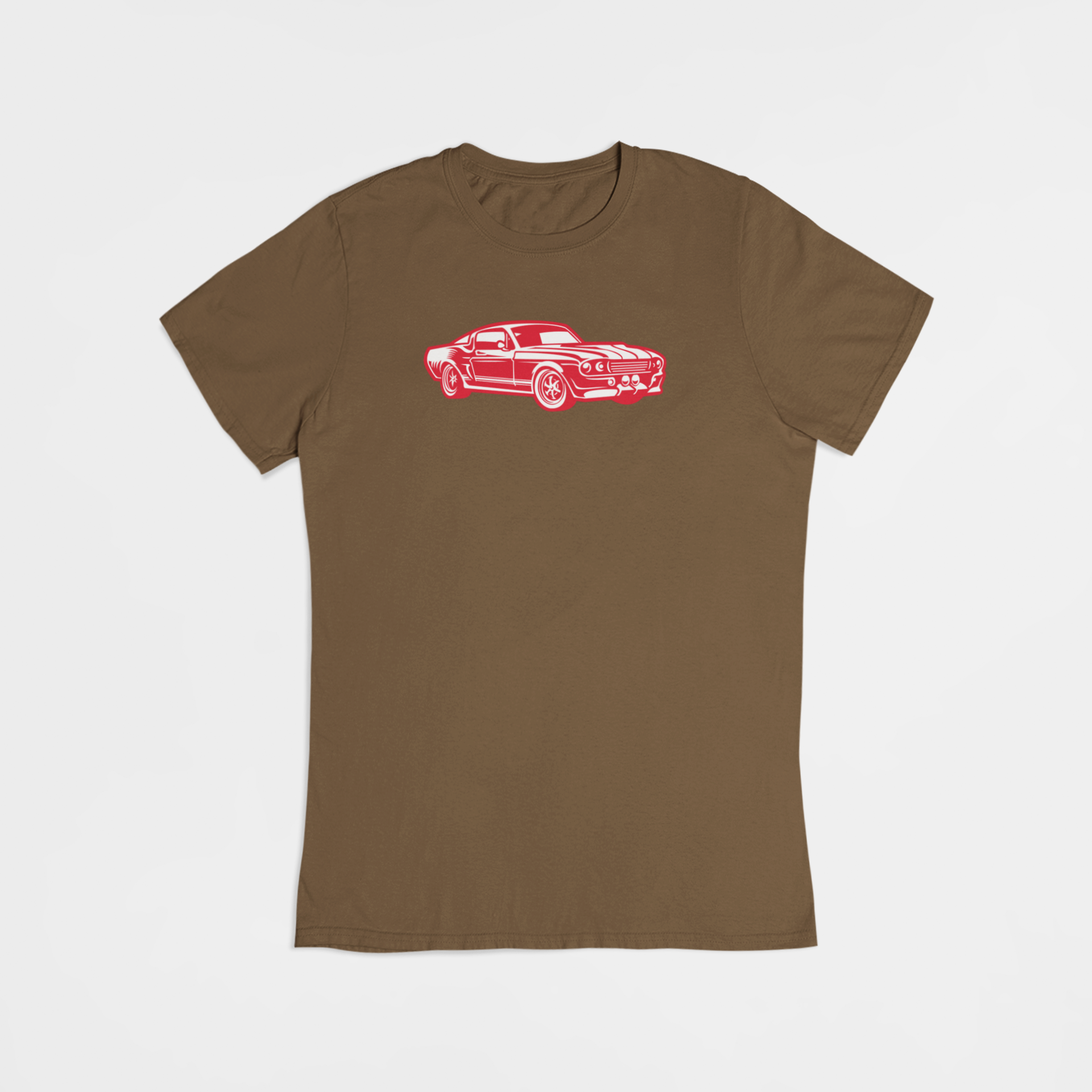 Rød Vintage Mustang bil - T-shirt - Coolshirts.dk