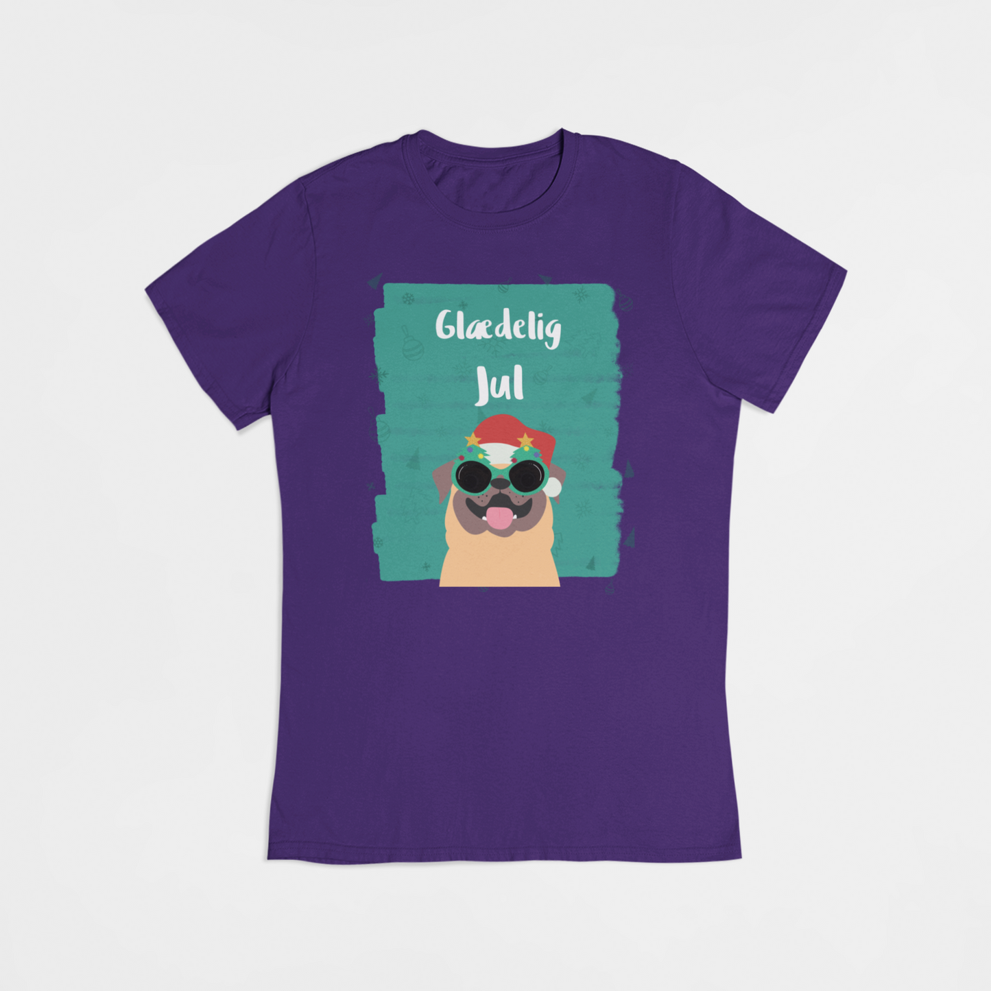 Mops siger glædelig jul - T-shirt - Coolshirts.dk