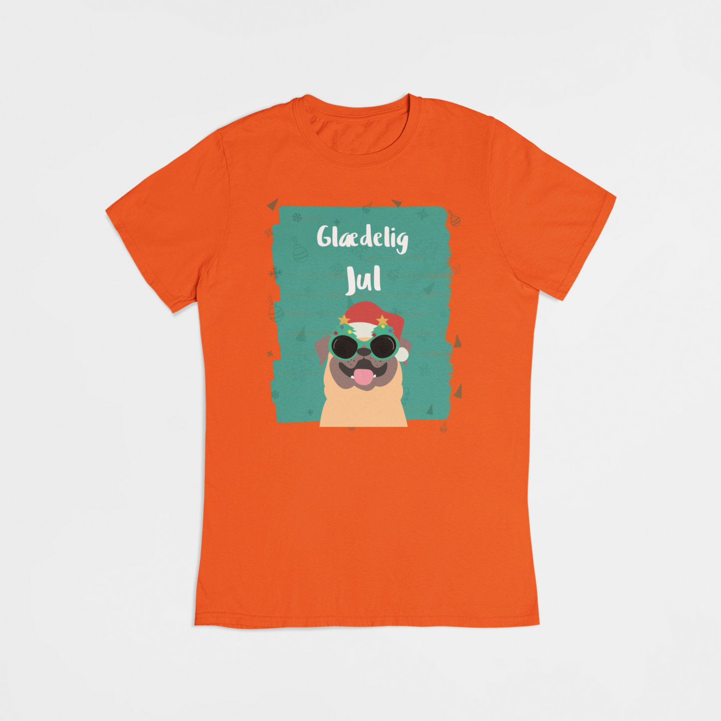 Mops siger glædelig jul - T-shirt - Coolshirts.dk