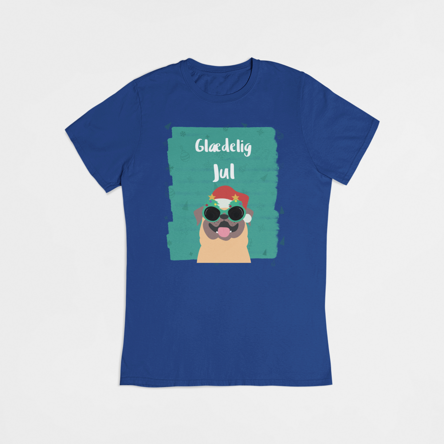 Mops siger glædelig jul - T-shirt - Coolshirts.dk