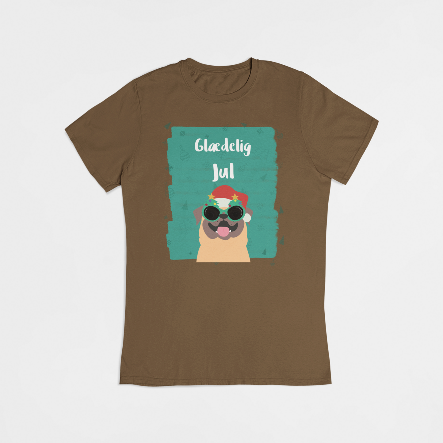 Mops siger glædelig jul - T-shirt - Coolshirts.dk