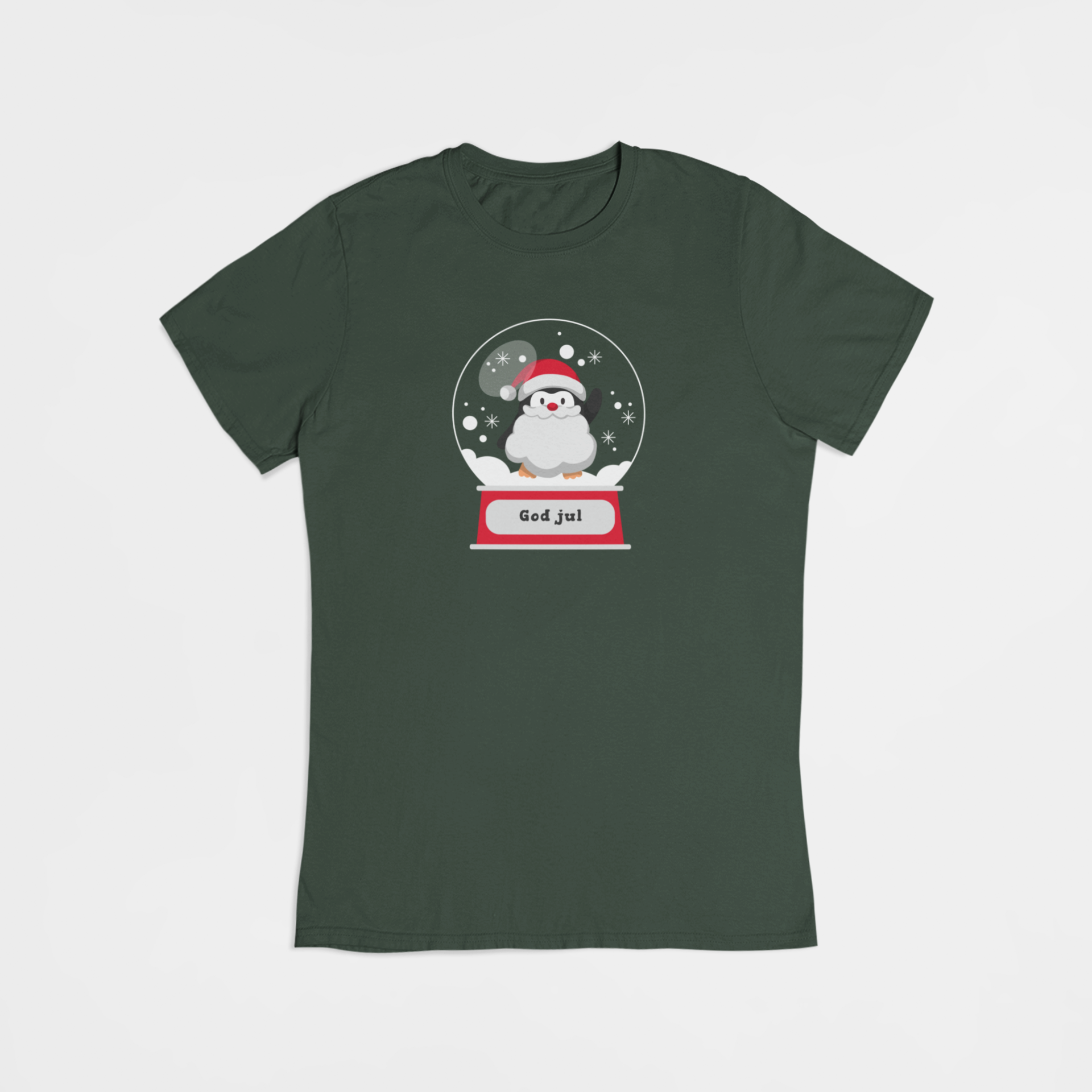 Julepingvin  - T-shirt - Coolshirts.dk