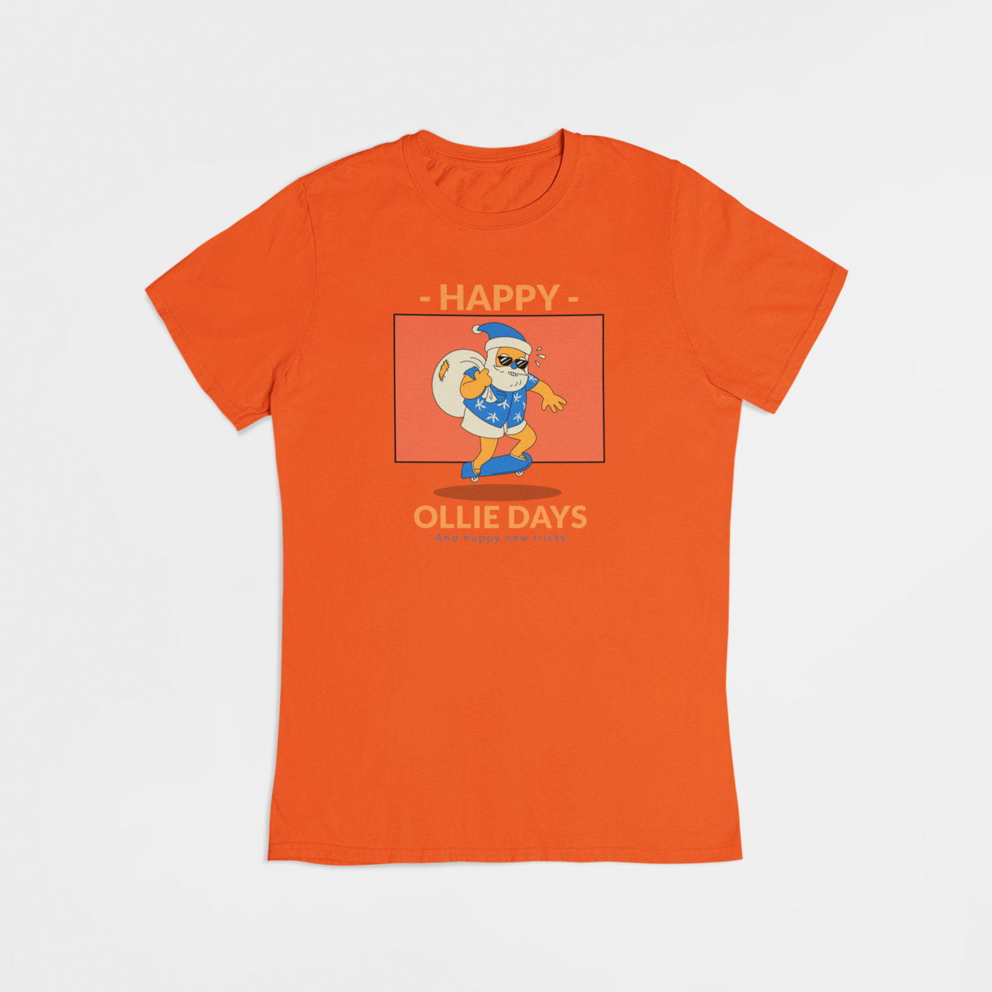 Julemand på skateboard  - T-shirt - Coolshirts.dk