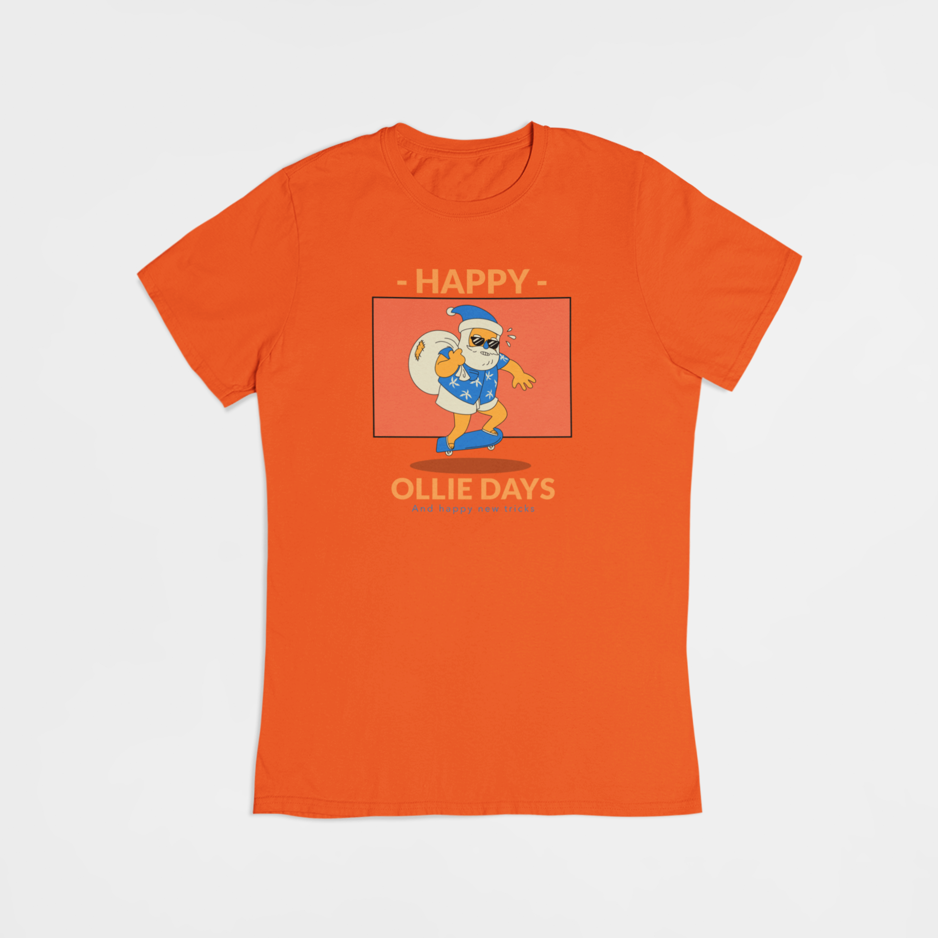 Julemand på skateboard  - T-shirt - Coolshirts.dk