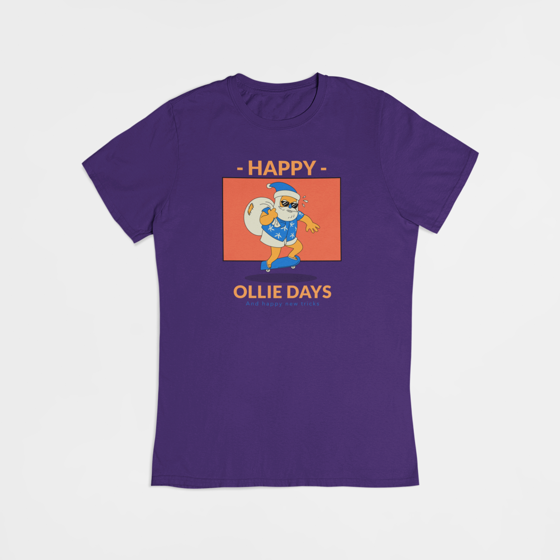 Julemand på skateboard  - T-shirt - Coolshirts.dk