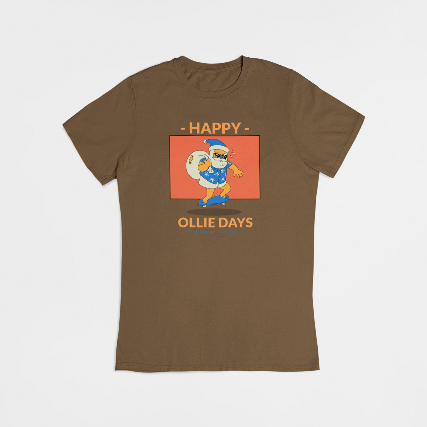 Julemand på skateboard  - T-shirt - Coolshirts.dk