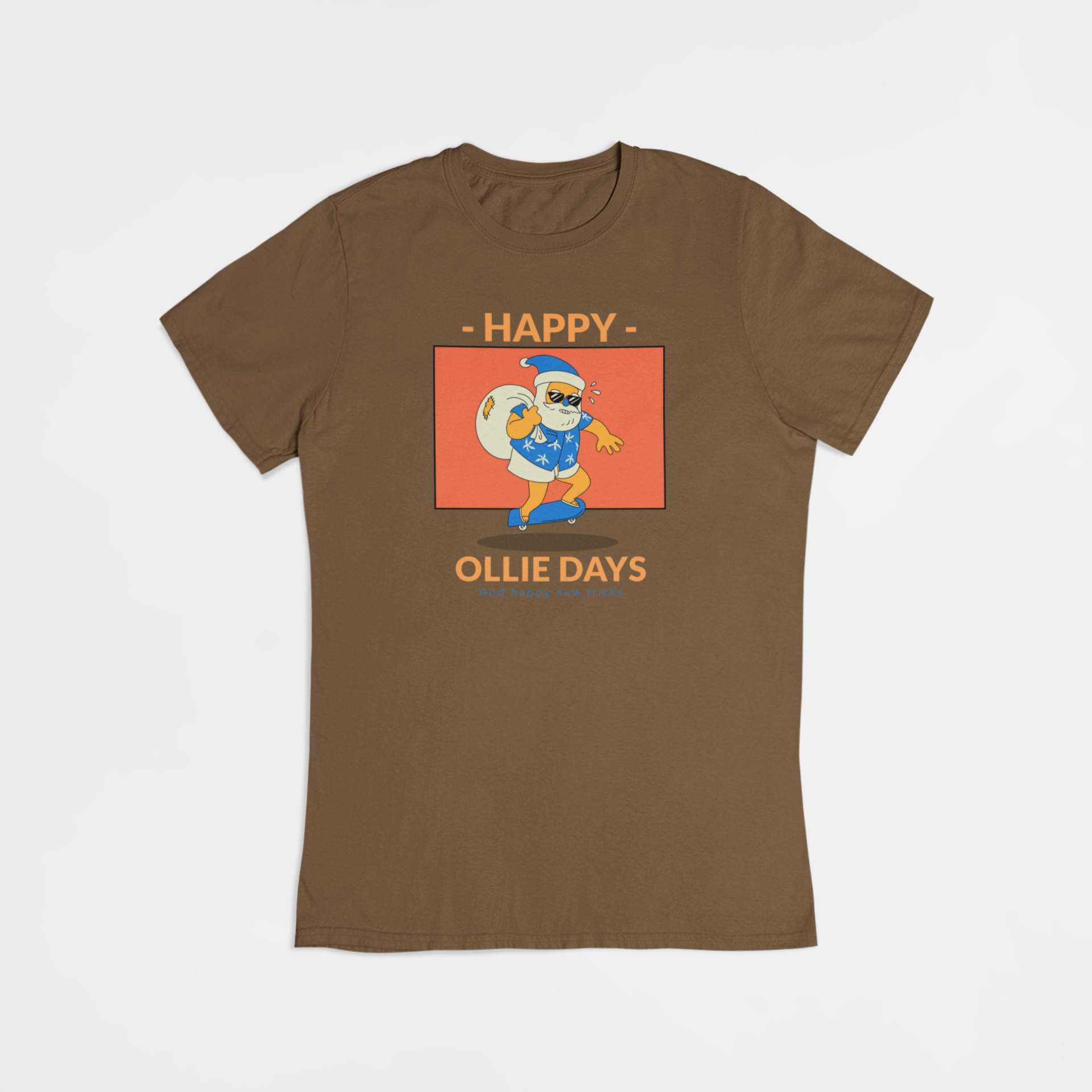 Julemand på skateboard  - T-shirt - Coolshirts.dk