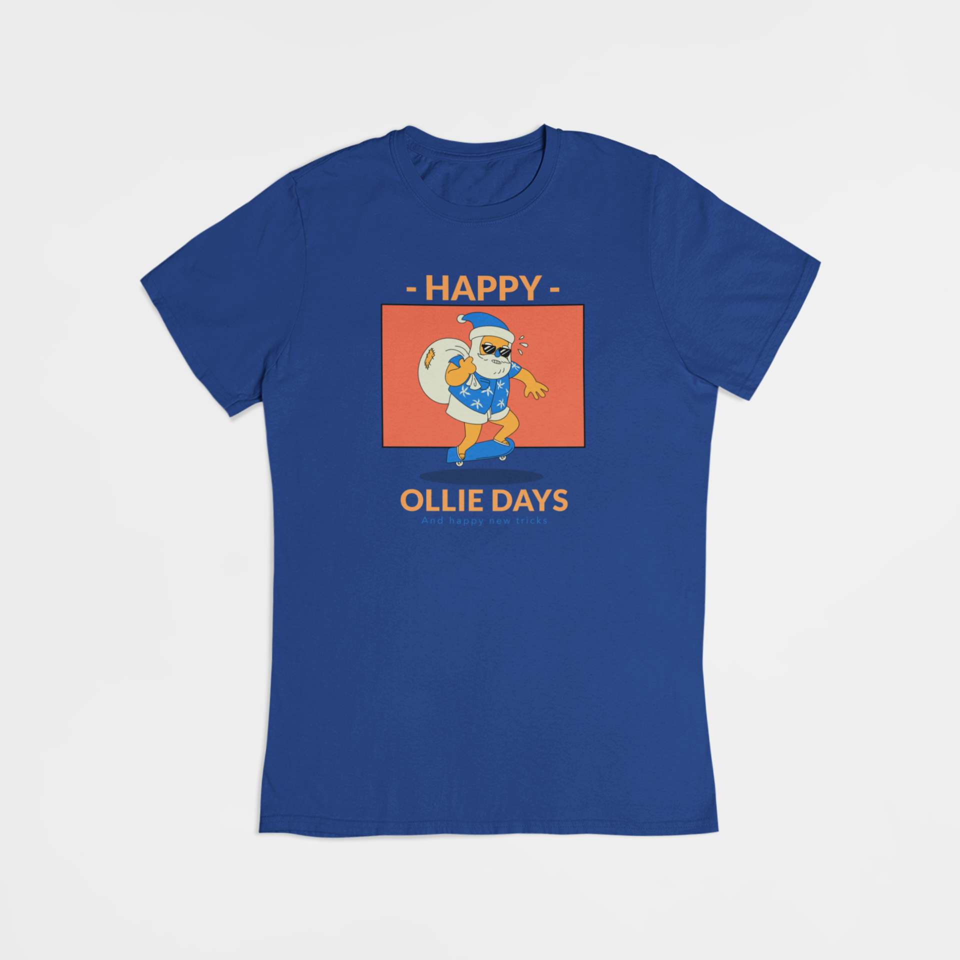 Julemand på skateboard  - T-shirt - Coolshirts.dk