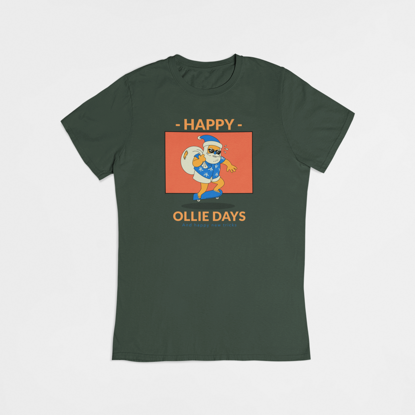 Julemand på skateboard  - T-shirt - Coolshirts.dk