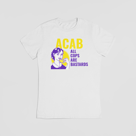 hvid All Cops Are Bastards T-shirt