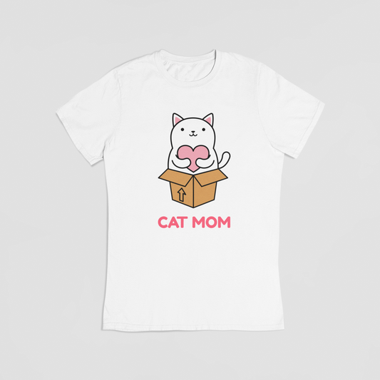 Kattemor hvid T-shirt