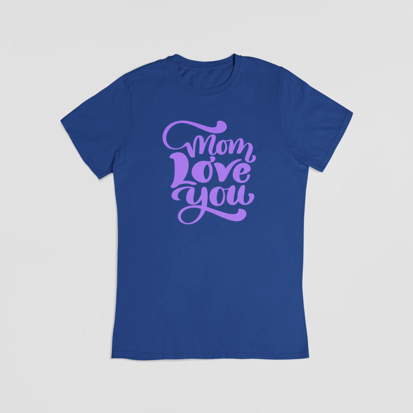 Mom Love You blå T-shirt