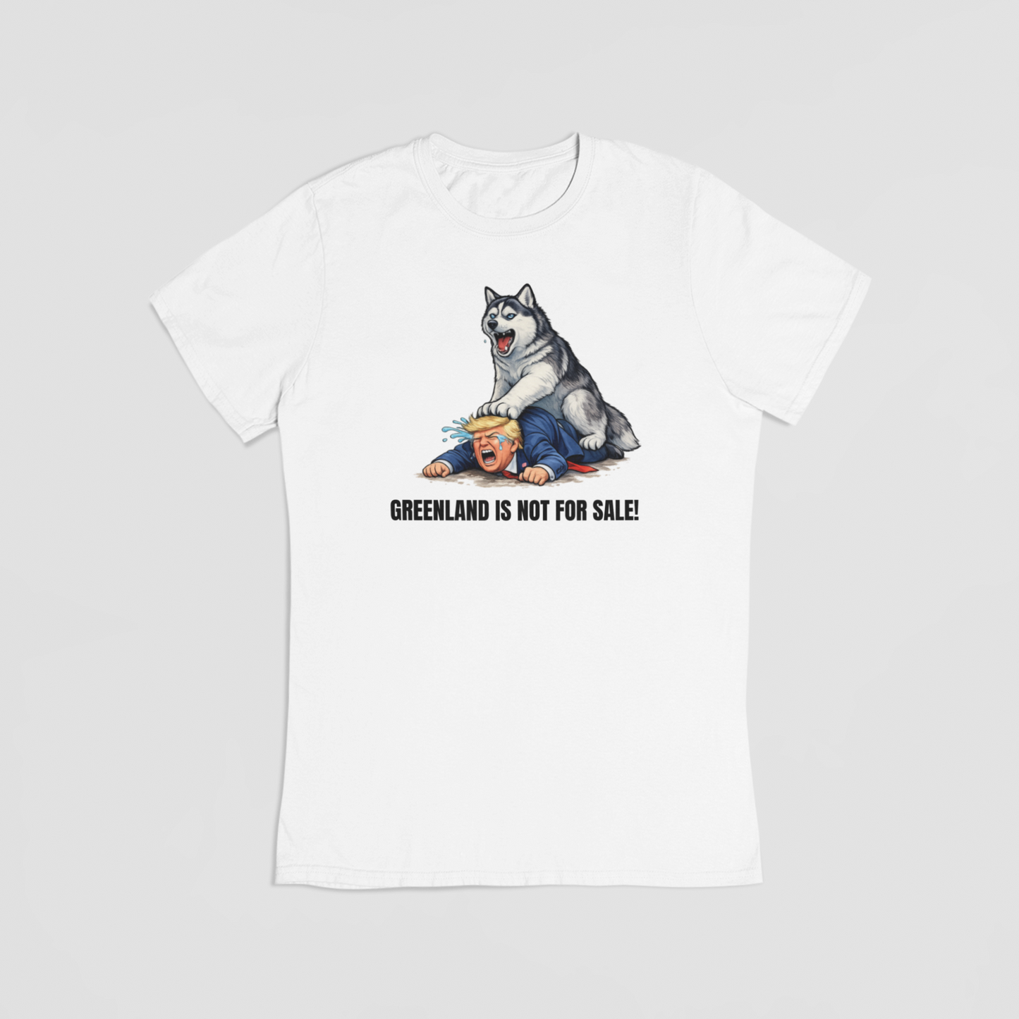 Slædehund vs. Trump hvid T-shirt