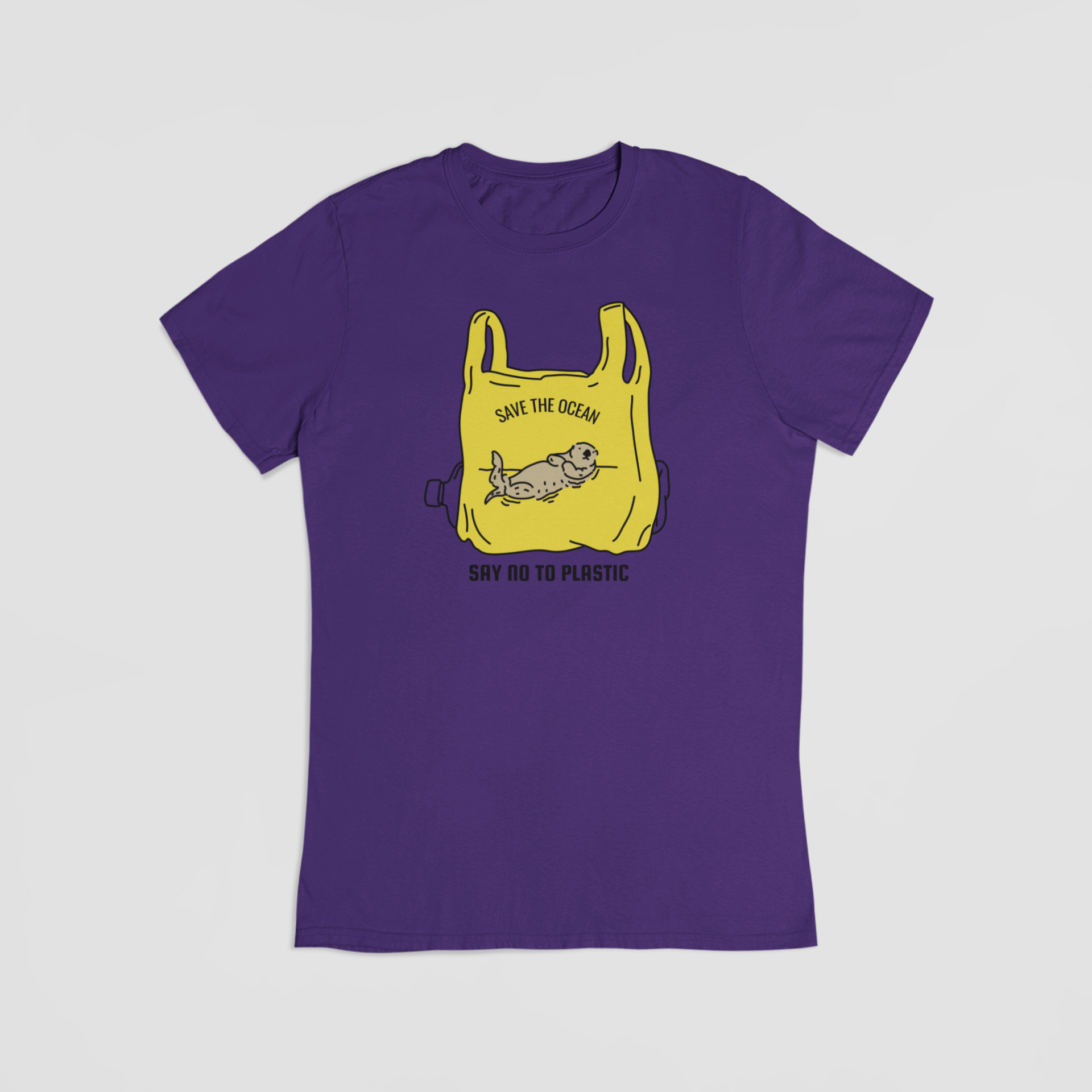 Save the ocean say no to plastic lilla T-shirt