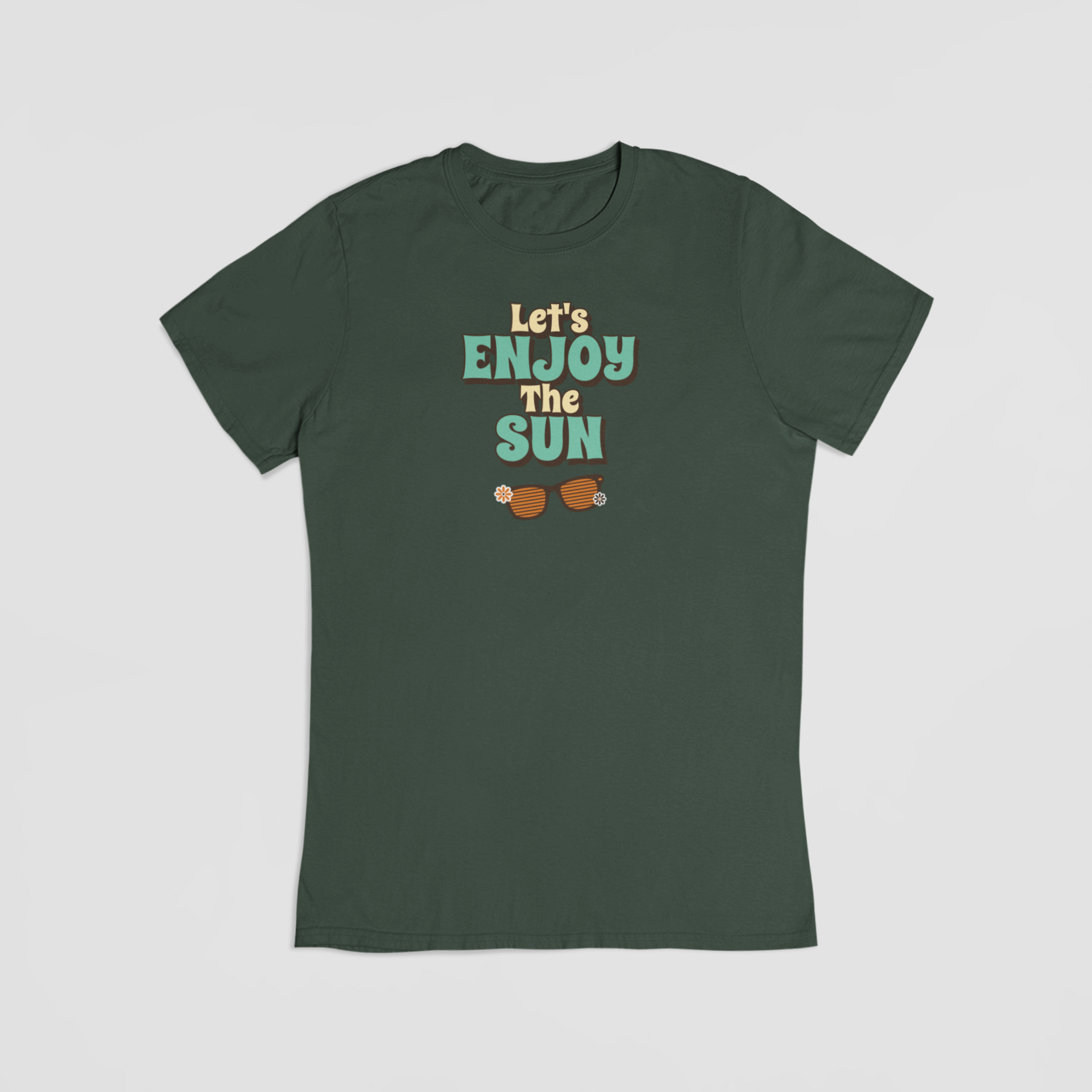 Let’s Enjoy the Sun grøn T-shirt