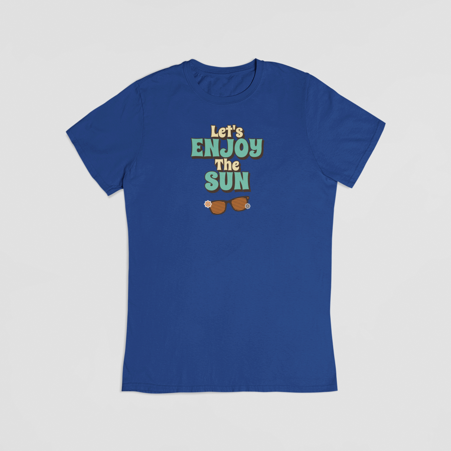 Let’s Enjoy the Sun blå T-shirt