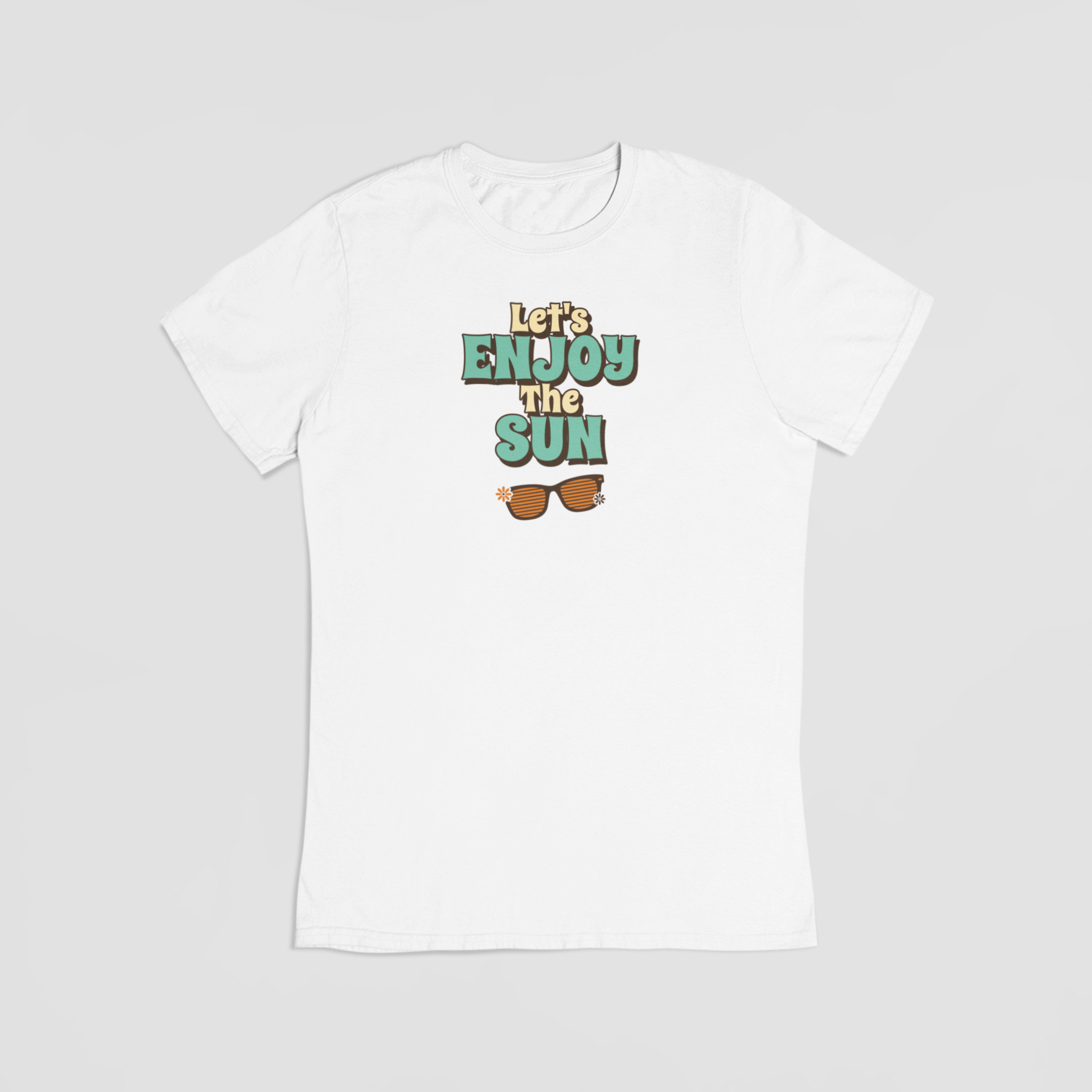 Let’s Enjoy the Sun hvid T-shirt