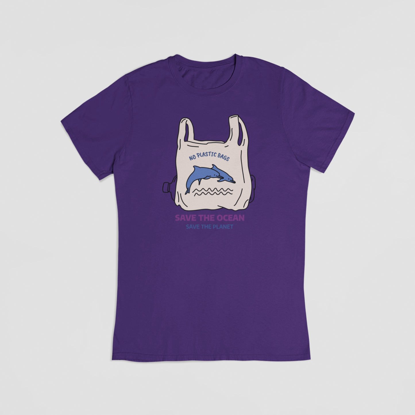 No plastic bags lilla T-shirt