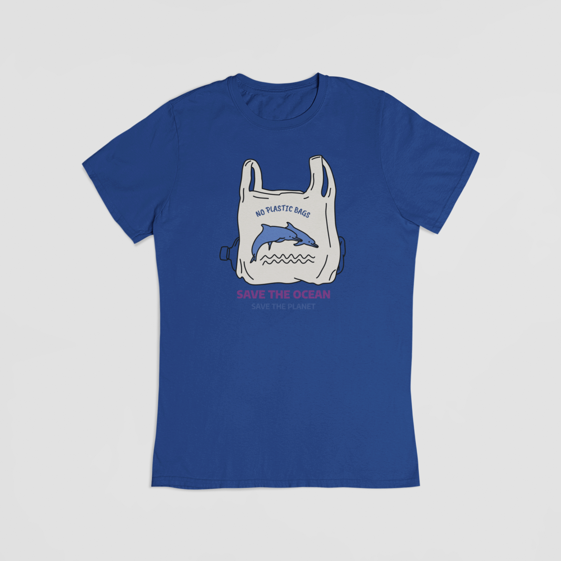 No plastic bags blå T-shirt