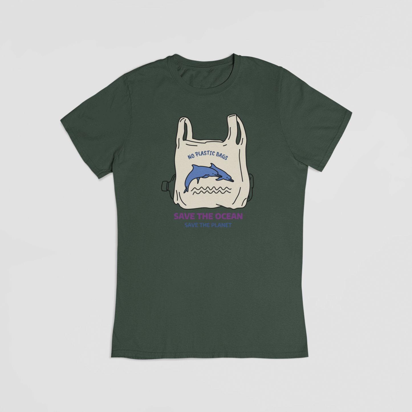 No plastic bags grøn T-shirt