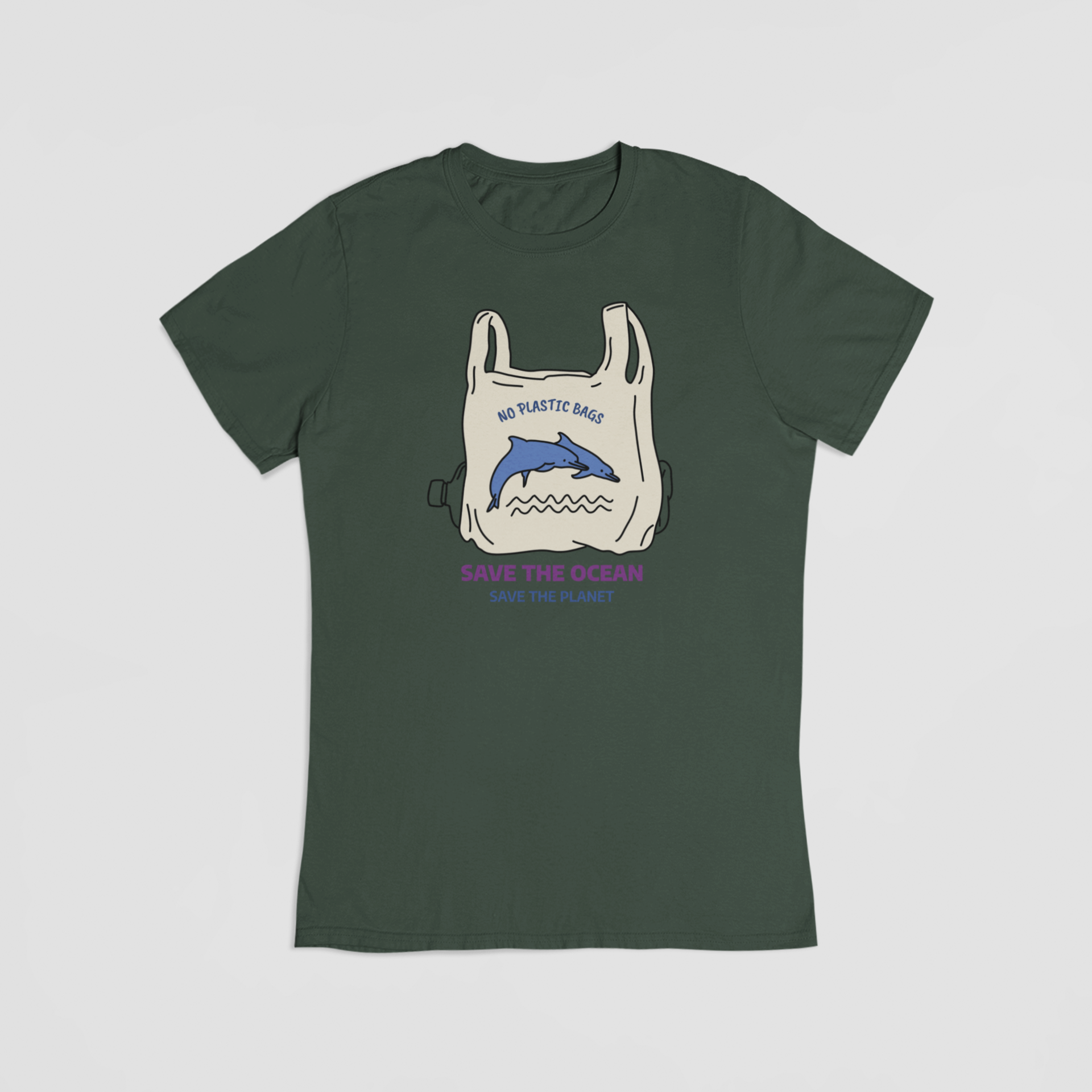 No plastic bags grøn T-shirt