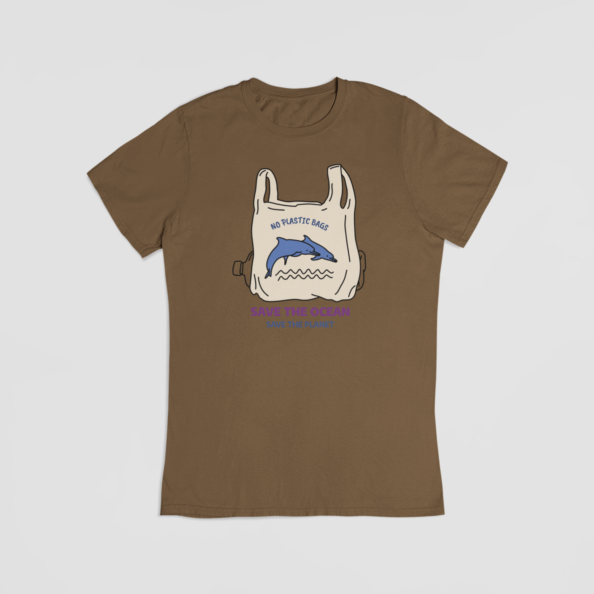 No plastic bags brun T-shirt
