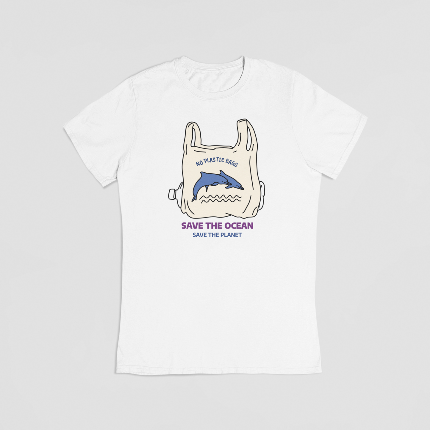 No plastic bags hvid T-shirt