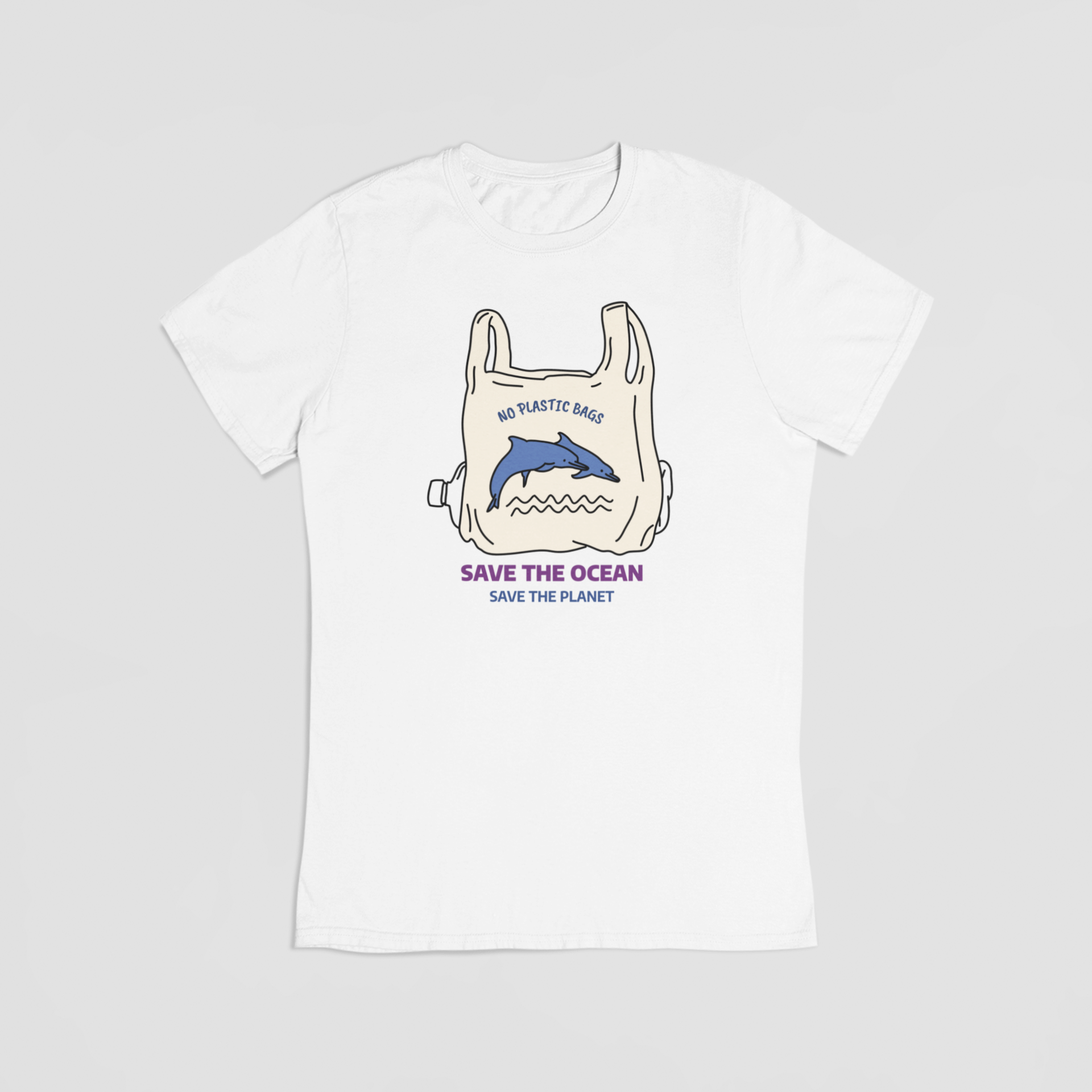 No plastic bags hvid T-shirt