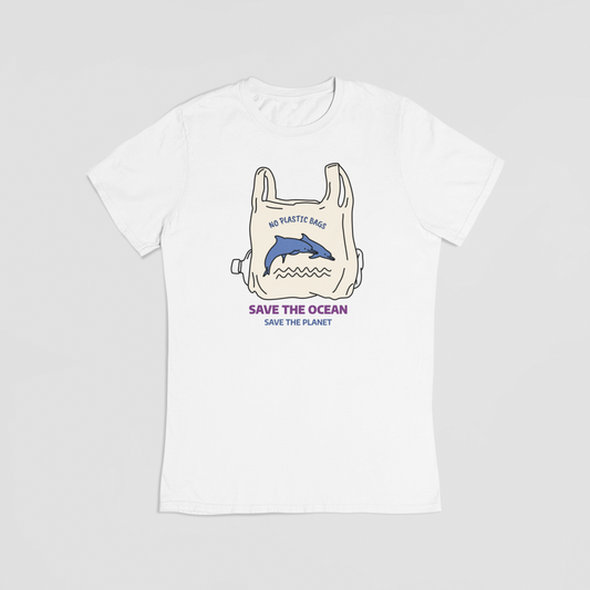 No plastic bags hvid T-shirt