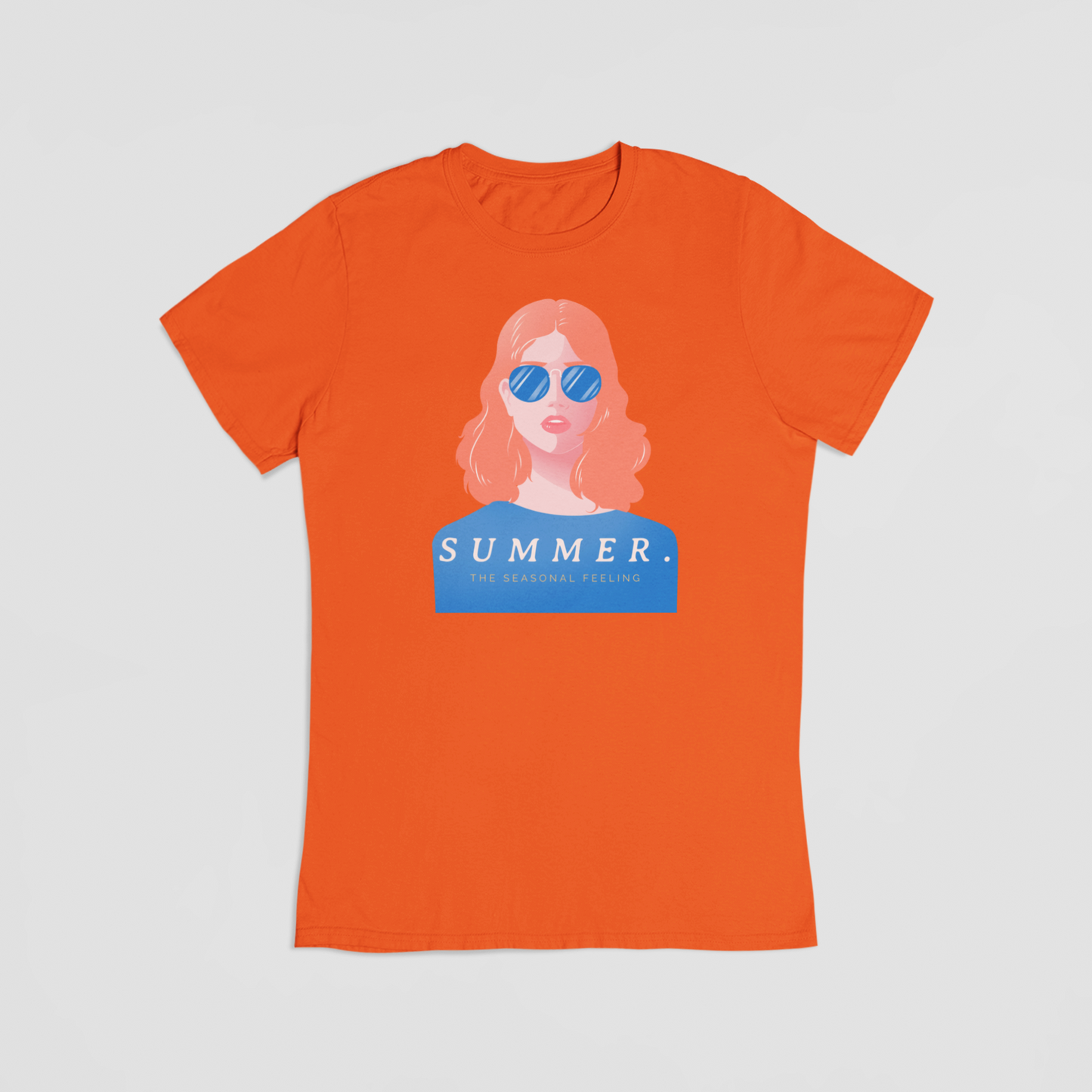 Summer the seasonal feeling orange T-shirt