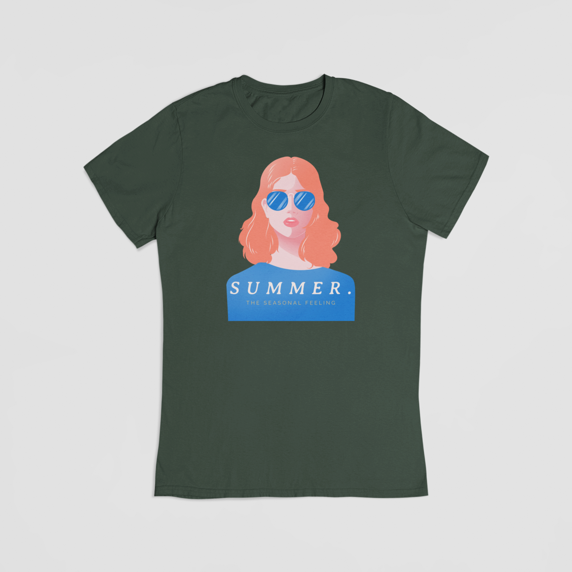 Summer the seasonal feeling grøn T-shirt