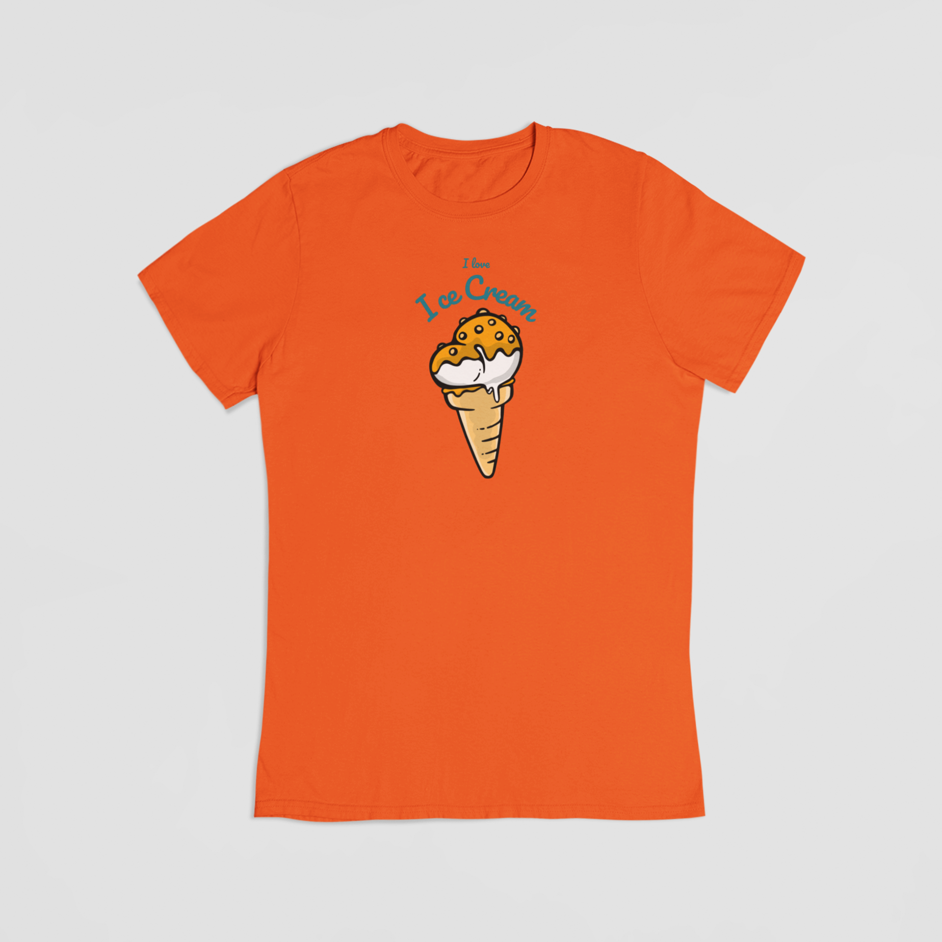 I love ice cream orange T-shirt