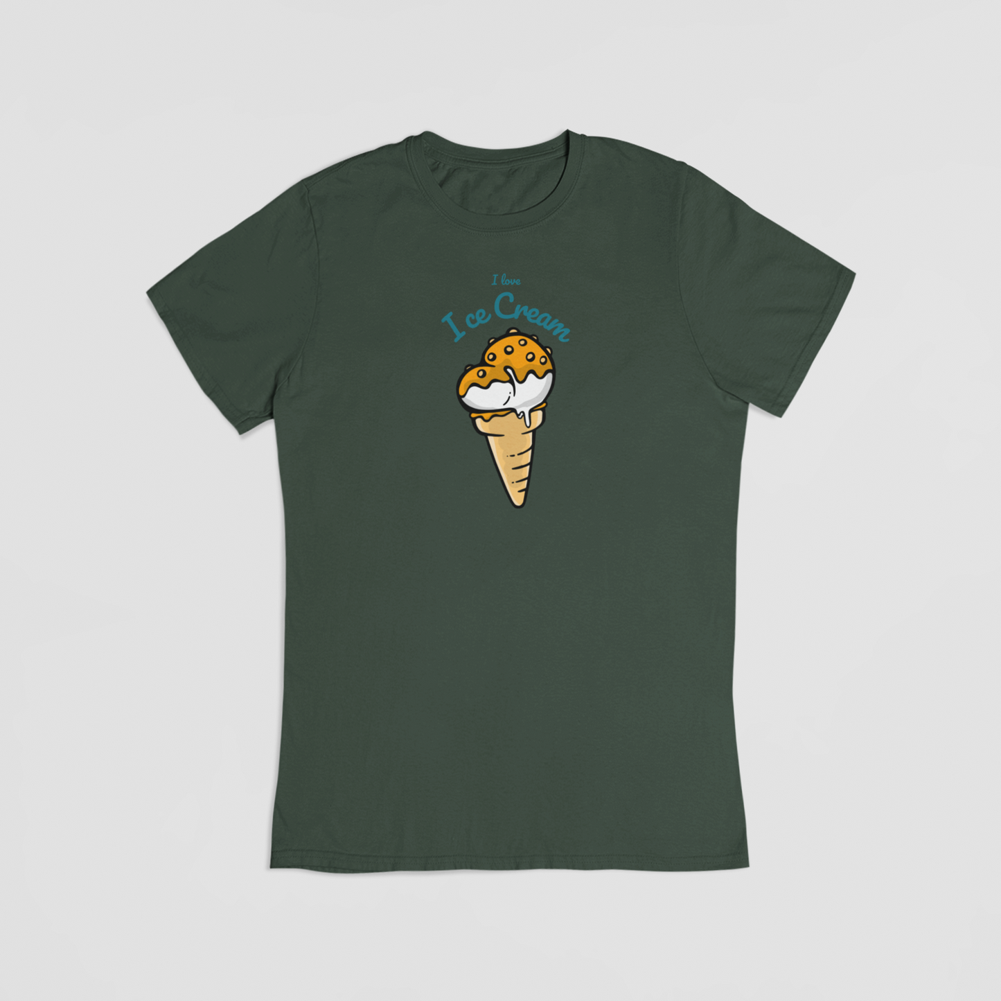 I love ice cream grøn T-shirt