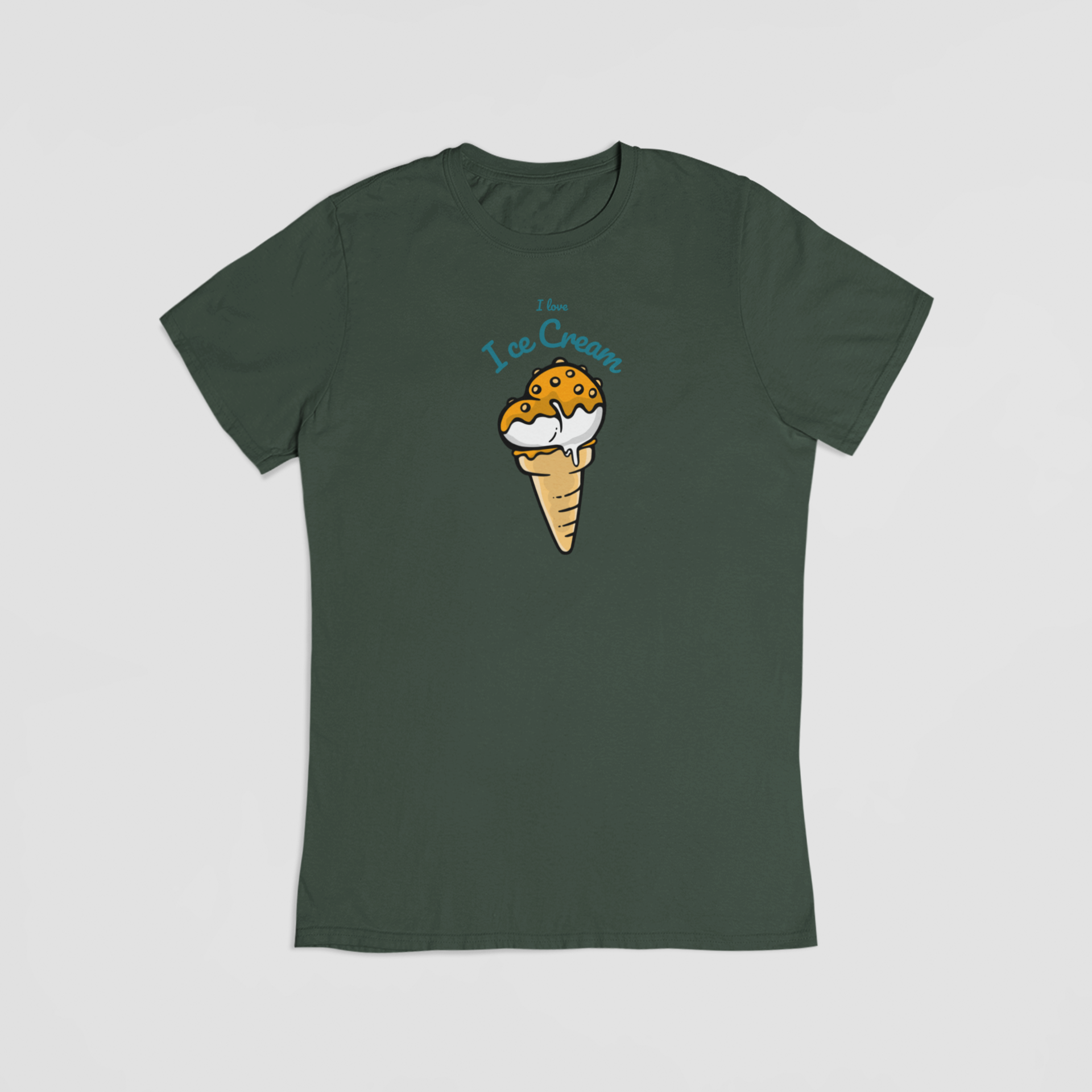 I love ice cream grøn T-shirt