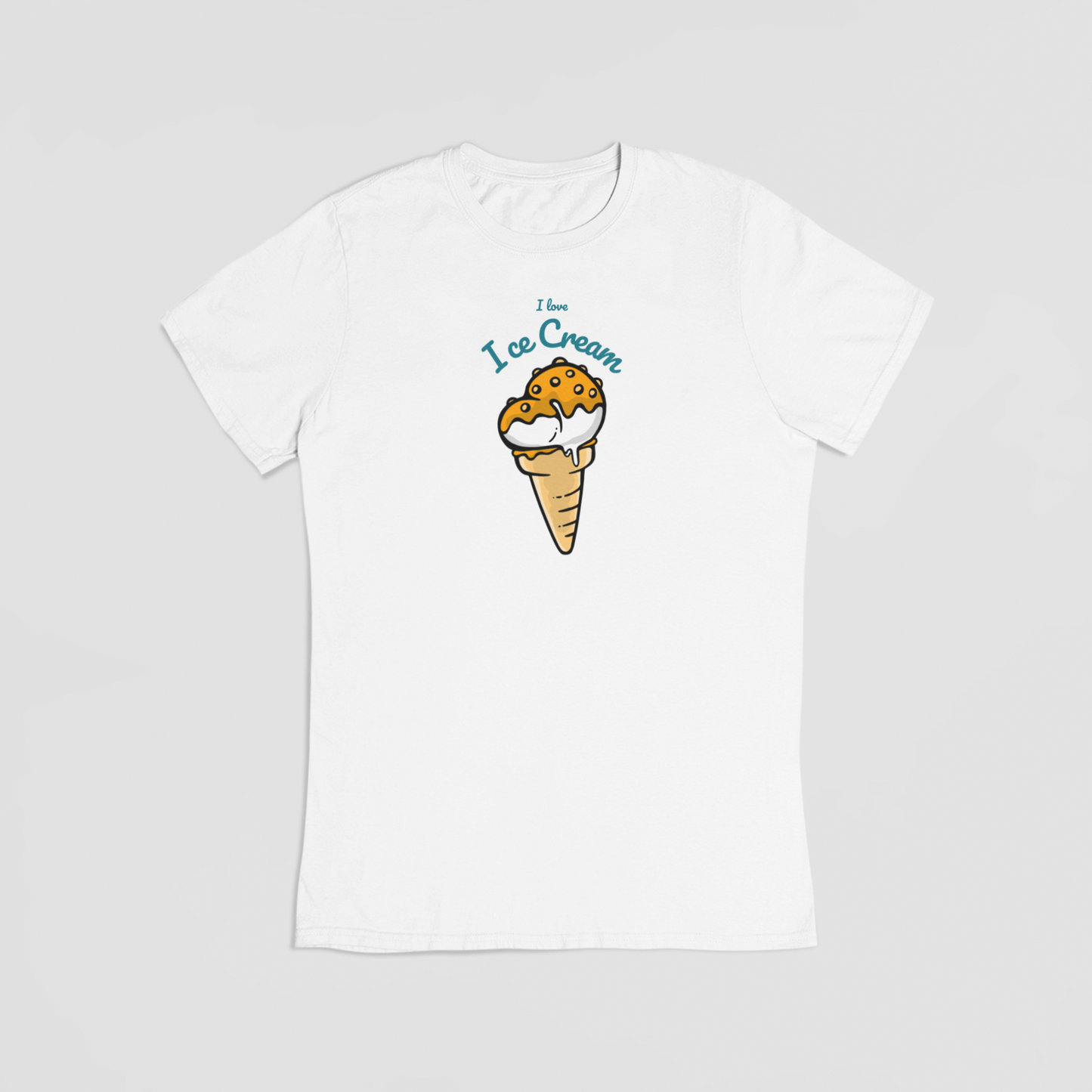 I love ice cream hvid T-shirt